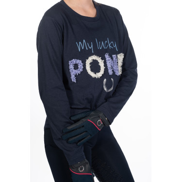 Polo de manga comprida infantil Aymee HKM Azul escuro