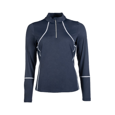 Camiseta funcional feminina Aruba de mangas compridas HKM Azul escuro