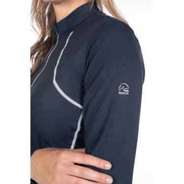 Camiseta funcional feminina Aruba de mangas compridas HKM Azul escuro