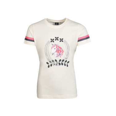 Camiseta infantil Aymee HKM Branco cru Camiseta infantil Aymee HKM Branco cru