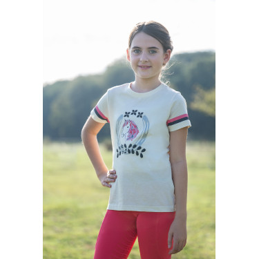 Camiseta infantil Aymee HKM Branco cru Camiseta infantil Aymee HKM Branco cru