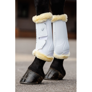 Guêtres de dressage mouton LeMieux Motionflex Branco / natural