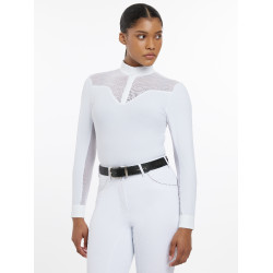 Polo de competição Emily LeMieux de mangas compridas Branco Polo de competição Emily LeMieux de mangas compridas Branco