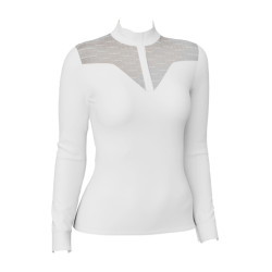 Polo de competição Emily LeMieux de mangas compridas Branco Polo de competição Emily LeMieux de mangas compridas Branco