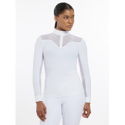 Polo de competição Emily LeMieux de mangas compridas Branco Polo de competição Emily LeMieux de mangas compridas Branco