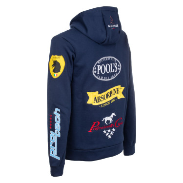 Casaco com Capuz Unissexo Multilogo Pool's Marinho Azul-marinho