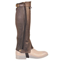 Mini-chaps em Couro Macio com Elástico Umbria Equitazione Castanho Mini-chaps em Couro Macio com Elástico Umbria Equitazione Castanho