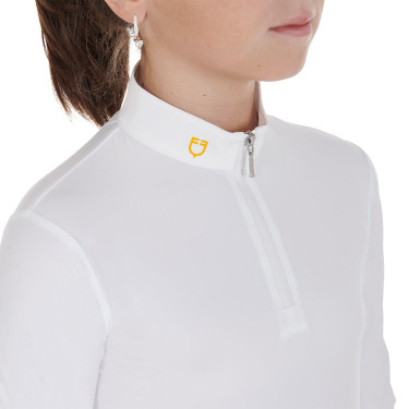 Polo de Manga Comprida para Menina Equestro Warm+ Equestro Branco
