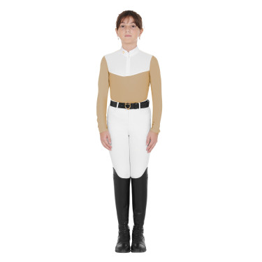 Camisa de competição Feminina de Manga Comprida com Zíper e Malha Equestro Camisa de competição Feminina de Manga Comprida com Zíper e Malha Equestro