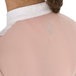 Polo de competição feminino com strass Equestro Camafeu rosa Polo de competição feminino com strass Equestro Camafeu rosa