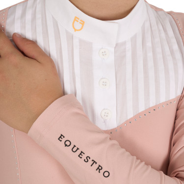 Polo de competição feminino com strass Equestro Polo de competição feminino com strass Equestro