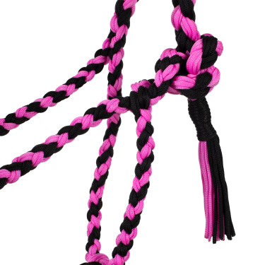 Gevlochten Nylon Halster Pool's Preto / rosa