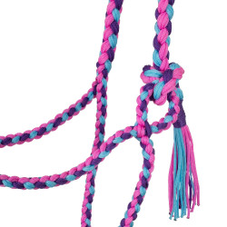 Gevlochten Nylon Halster Pool's Rosa / azul céu / violeta Multicolor