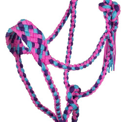 Gevlochten Nylon Halster Pool's Rosa / azul céu / violeta Multicolor