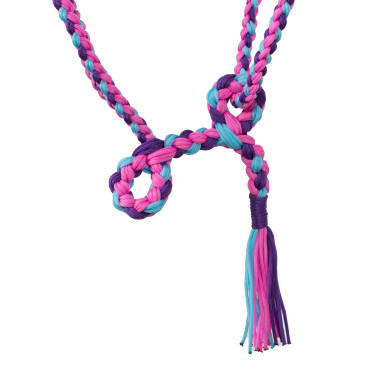 Gevlochten Nylon Halster Pool's Rosa / azul céu / violeta Multicolor