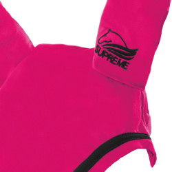 Touca para Pônei em Algodão com Vivo Contrastante Supreme Fúcsia / preto Rosa