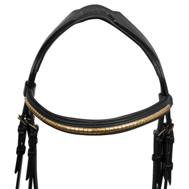 Bridão Inglês com Clincher e Rédeas de Borracha Supreme Preto