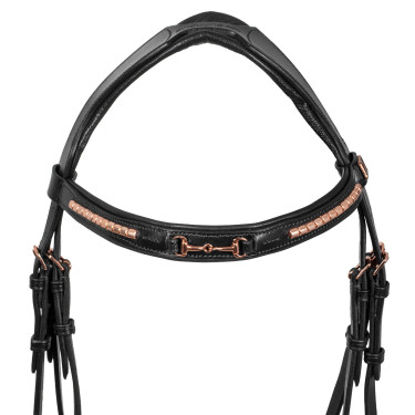 Bridão Inglês com Decoração de Embocadura Rose Gold Supreme Preto Bridão Inglês com Decoração de Embocadura Rose Gold Supreme Preto