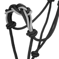 Cabeçada com Corda Trançada no Focinho Pool's Preto / cinza Cinzento