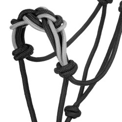 Cabeçada com Corda Trançada no Focinho Pool's Preto / cinza Cinzento