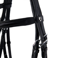 Bridão Evolution em Couro sem Rédeas Duplas Equestro Preto