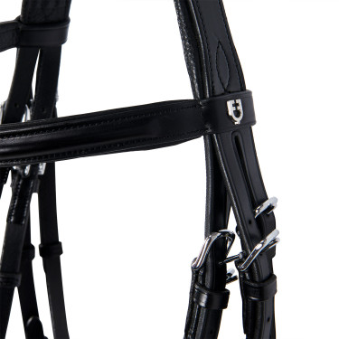 Bridão Evolution em Couro sem Rédeas Duplas Equestro Preto