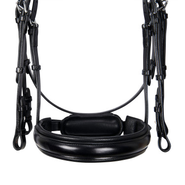 Bridão Evolution em Couro sem Rédeas Duplas Equestro Preto