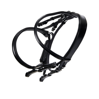 Bridão Evolution em Couro sem Rédeas Duplas Equestro Preto