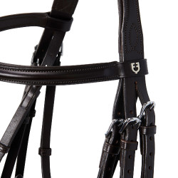 Bridão Evolution em Couro sem Rédeas Duplas Equestro Castanho escuro