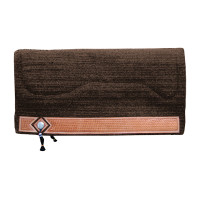 Manta de Sela Western Show Alpaca com Entalhe Cesta Pool's Castanho