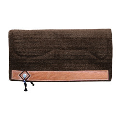 Manta de Sela Western Show Alpaca com Entalhe Cesta Pool's Castanho