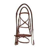 Bridão Supreme com Costura Contrastante e Rédeas Supreme Castanho Bridão Supreme com Costura Contrastante e Rédeas Supreme Castanho