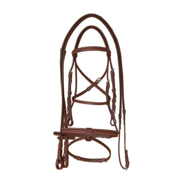 Bridão Supreme com Costura Contrastante e Rédeas Supreme Castanho Bridão Supreme com Costura Contrastante e Rédeas Supreme Castanho