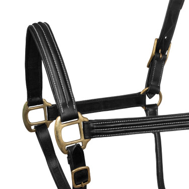 Cabezada de Couro Triple Supreme Preto