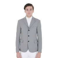 Casaco de competição masculino em tecido elástico com bolsos com zíper Equestro Cinza gelado Cinzento Casaco de competição masculino em tecido elástico com bolsos com zíper Equestro Cinza gelado Cinzento