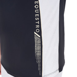 Pólo de competição Masculino de Mangas Curtas com Zíper Equestro Blazer marinho / branco antigo Azul-marinho