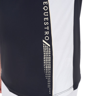 Pólo de competição Masculino de Mangas Curtas com Zíper Equestro Blazer marinho / branco antigo Azul-marinho