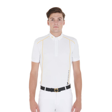 Pólo de competição Masculino de Mangas Curtas com Zíper Equestro Pólo de competição Masculino de Mangas Curtas com Zíper Equestro