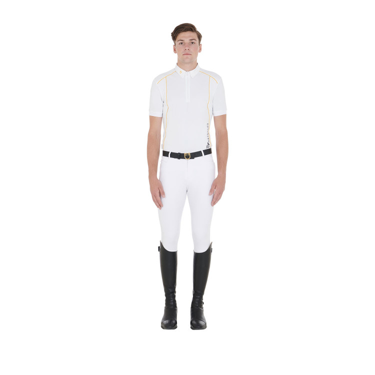 Pólo de competição Masculino de Mangas Curtas com Zíper Equestro Pólo de competição Masculino de Mangas Curtas com Zíper Equestro