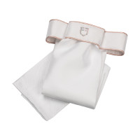 Gravata de dressage com logotipo de strass Equestro Branco / rosa camafeu