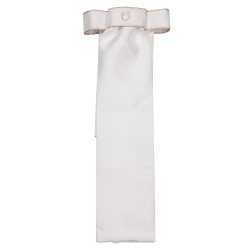 Gravata de dressage com logotipo de strass Equestro Branco / rosa camafeu