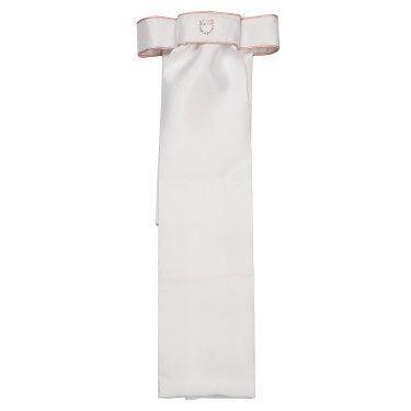 Gravata de dressage com logotipo de strass Equestro Branco / rosa camafeu