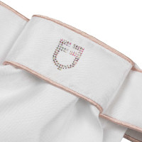 Gravata de dressage com logotipo de strass Equestro Branco / rosa camafeu