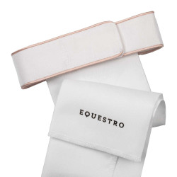 Gravata de dressage com logotipo de strass Equestro Branco / rosa camafeu