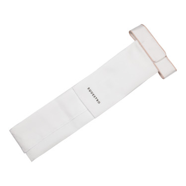 Gravata de dressage com logotipo de strass Equestro Branco / rosa camafeu