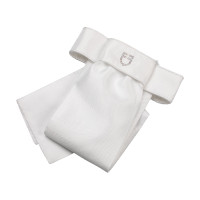 Gravata de dressage com logotipo de strass Equestro Branco / branco