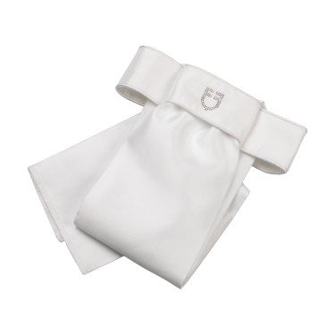 Gravata de dressage com logotipo de strass Equestro Branco / branco