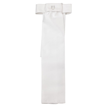 Gravata de dressage com logotipo de strass Equestro Branco / branco