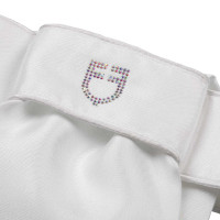 Gravata de dressage com logotipo de strass Equestro Branco / branco