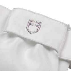 Gravata de dressage com logotipo de strass Equestro Branco / branco
